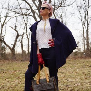 Ralph Lauren Vintage Navy Blue wool Cape